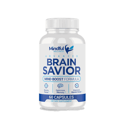 Brain Savior bottle, 60 capsules, Mindful Wellness mind boost formula
